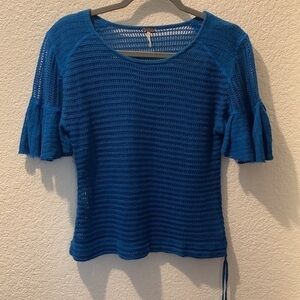 Free People Blue Knit Women's Top